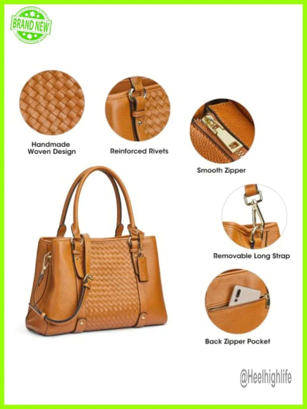Soft Leather Hobo Satchel Crossbody Bag with Top Handle 3 Ways